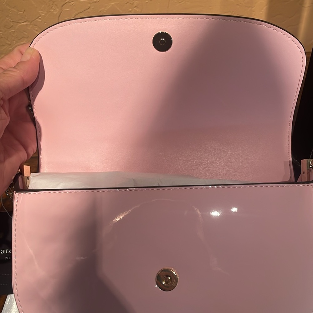 NWT Kate Spade Krista Pink Patent Fabric Crossbody MSRP $349 - Picture 10 of 11